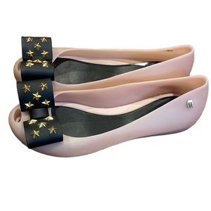 Melissa Shoes Ultragirl Bow Jelly Ballet Flats with Studs
